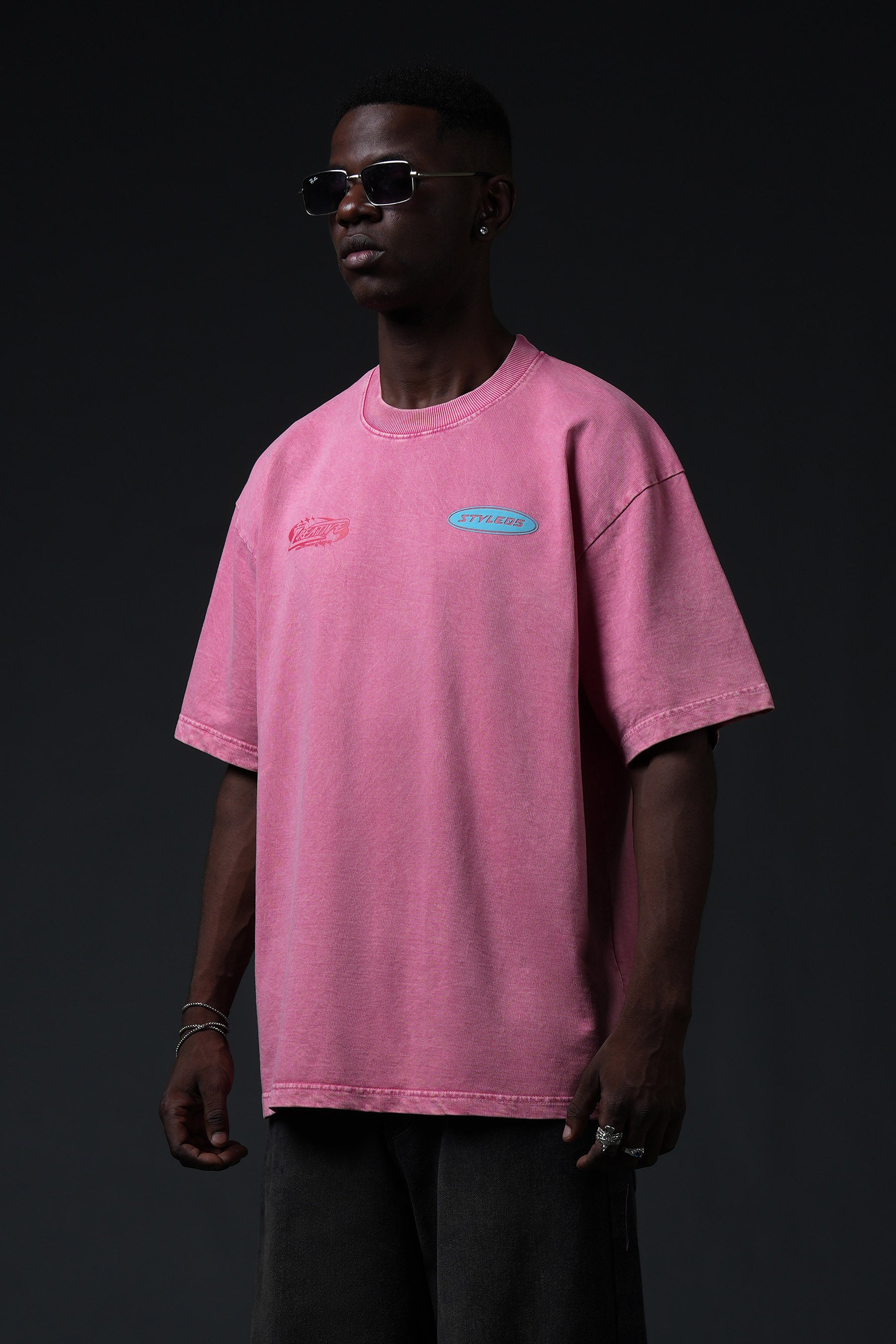 CREATIVE PINK ACID WASH - 250 GSM